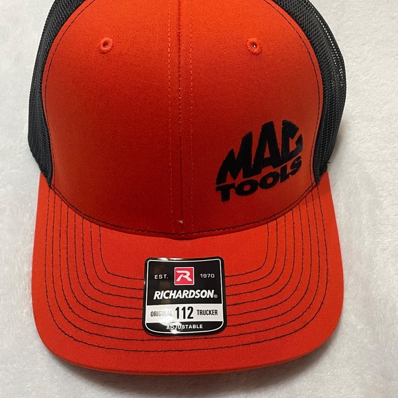 Mac Tools Richardson Original 112 Trucker Adjustable Hat Orange Brand New - Picture 2 of 6